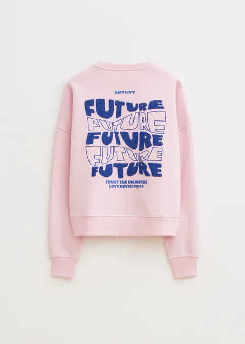 Sweater met print future roze (ROS.L)