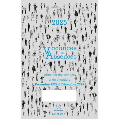 Planning des congés - Vacances et absences de Décembre 2023 à décembre 2024 - Exacompta