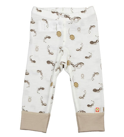 Katvig Leggings - Wolle - Off White m. Ameisen