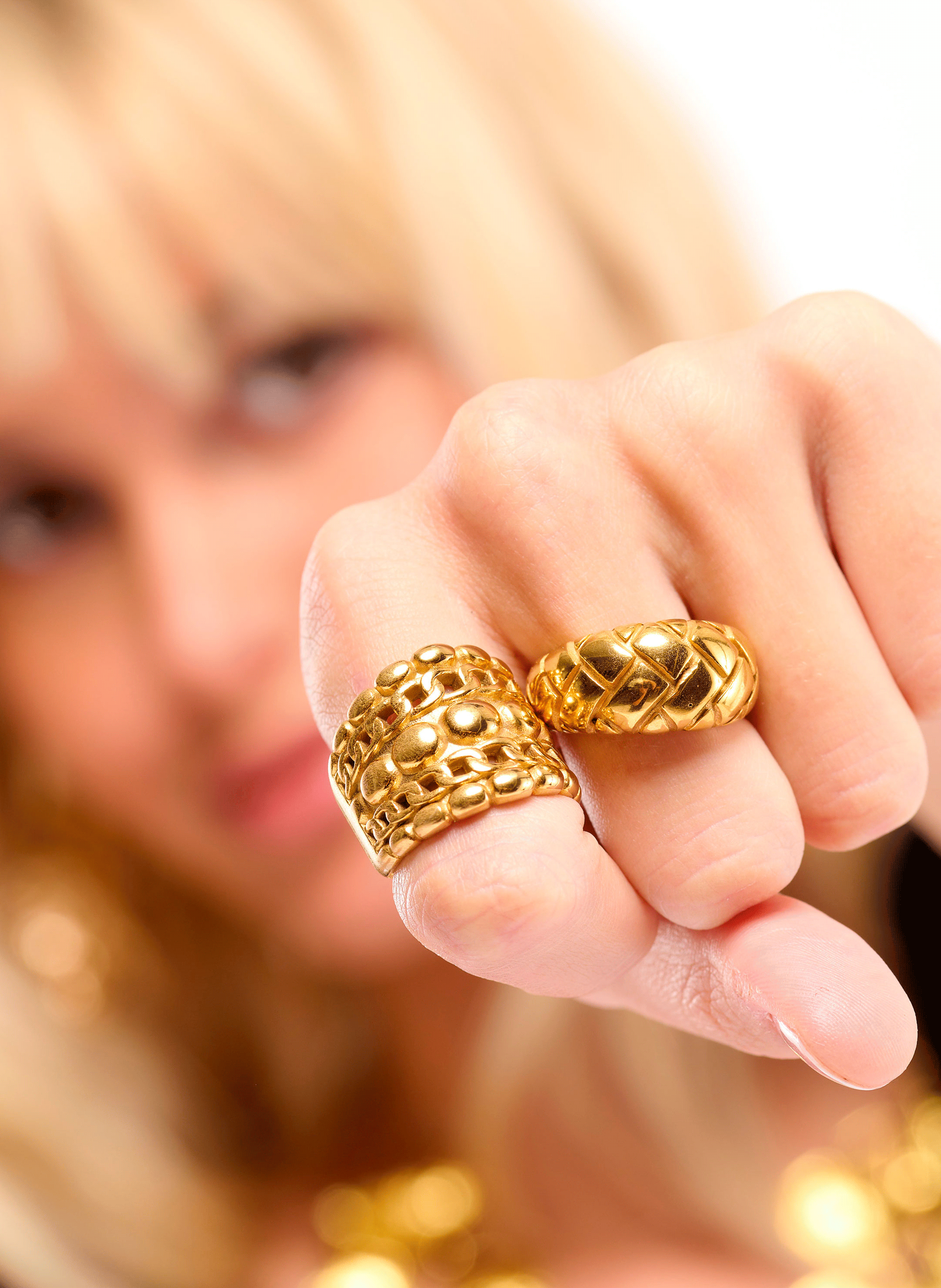 HELLENIS - Bague tressé en acier inoxydable | Doré