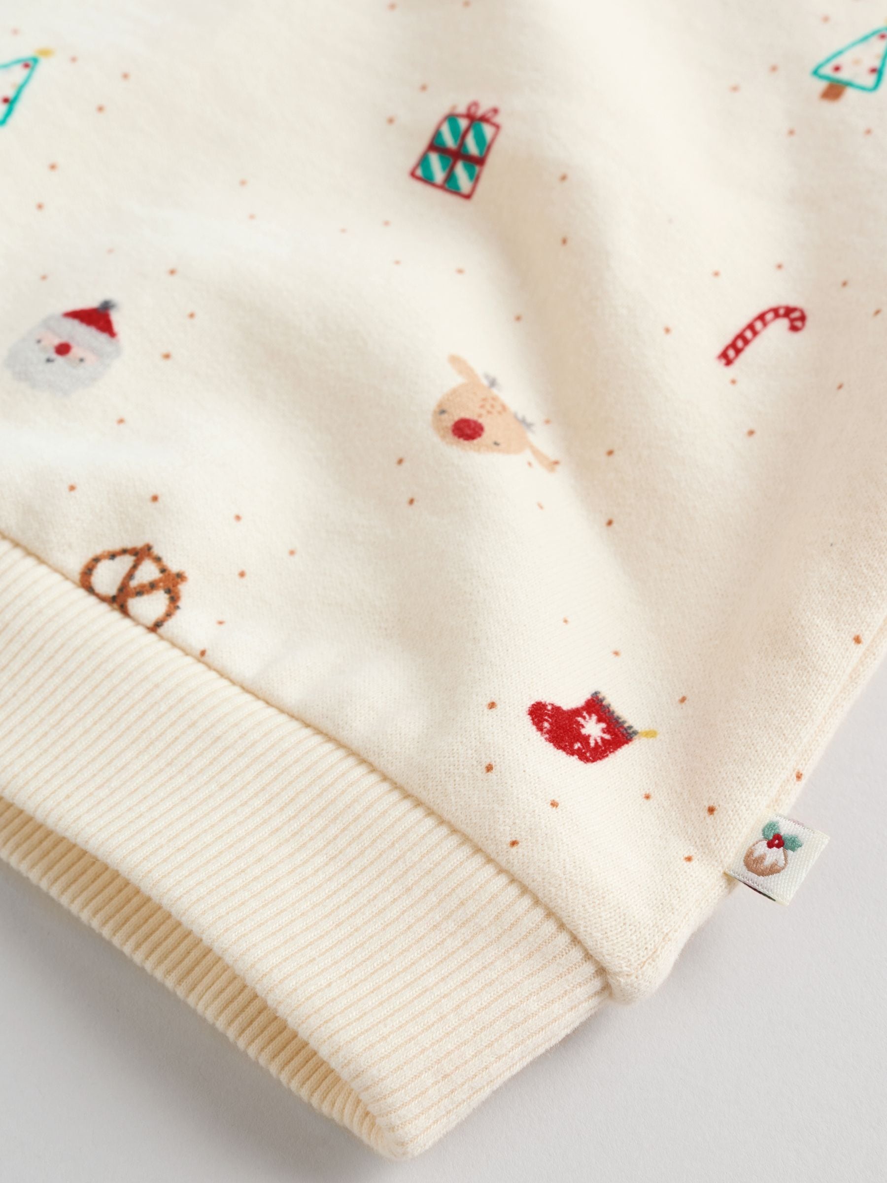 Crème - Kerstmis Sweat en Joggingbroek Baby Set (0mnd-2jr)