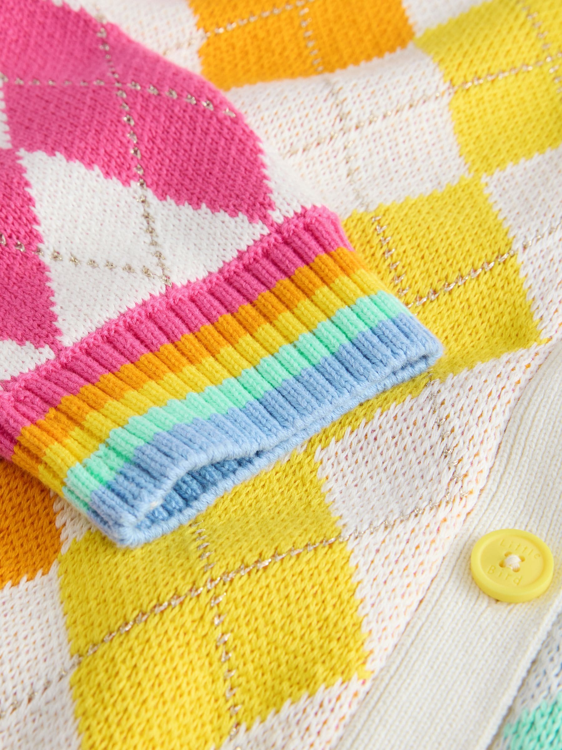 Multi - Little Bird by Jools Oliver - Gebreid argyle vest met regenboog voor volwassenen