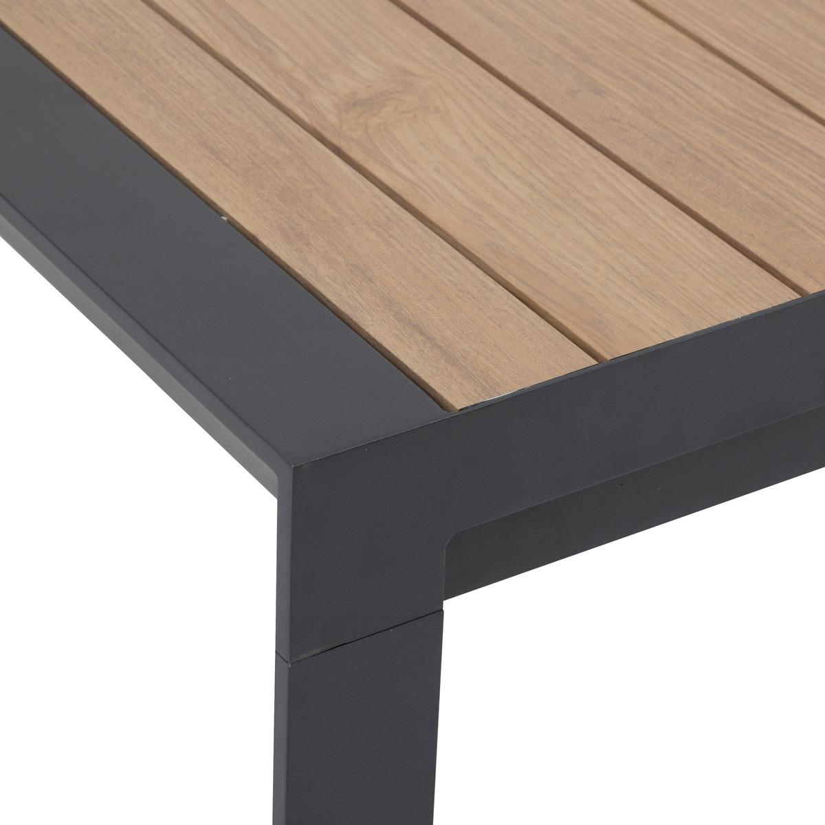TABLE EVASION EXTENSIBLE ALUMINIUM HONEY GRAPHITE 8 PLACES