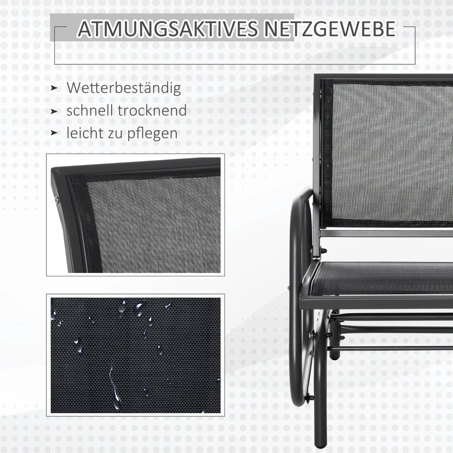 Outsunny Gartenstuhl mit Gleitsystem schwarz