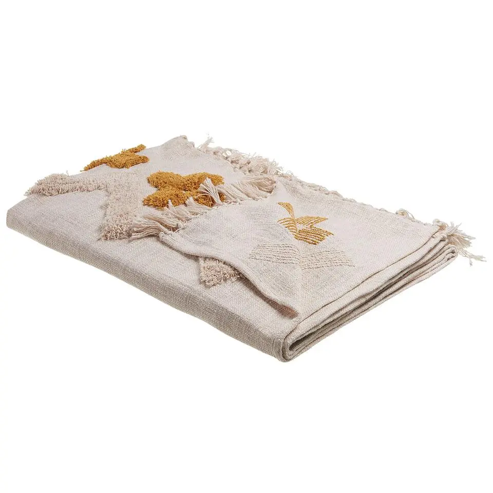ADONI - Plaid - Beige - 130 x 180 cm - Katoen