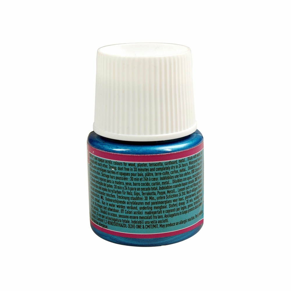 Peinture acrylique opaque nacrée - bleu turquoise - 45 ml