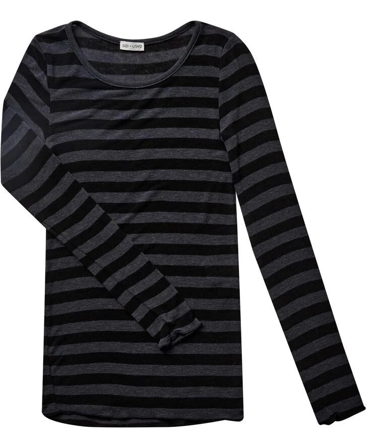 Gai&Lisva Hollie Tee Dark grey and black stripe