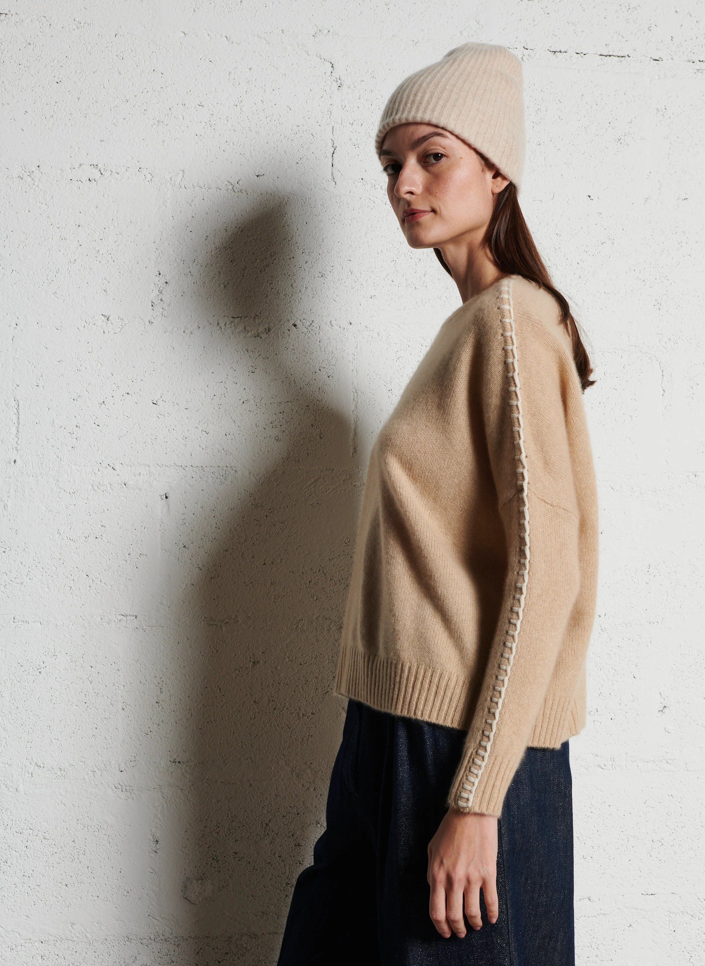AMEA - Pull droit en cachemire | Beige