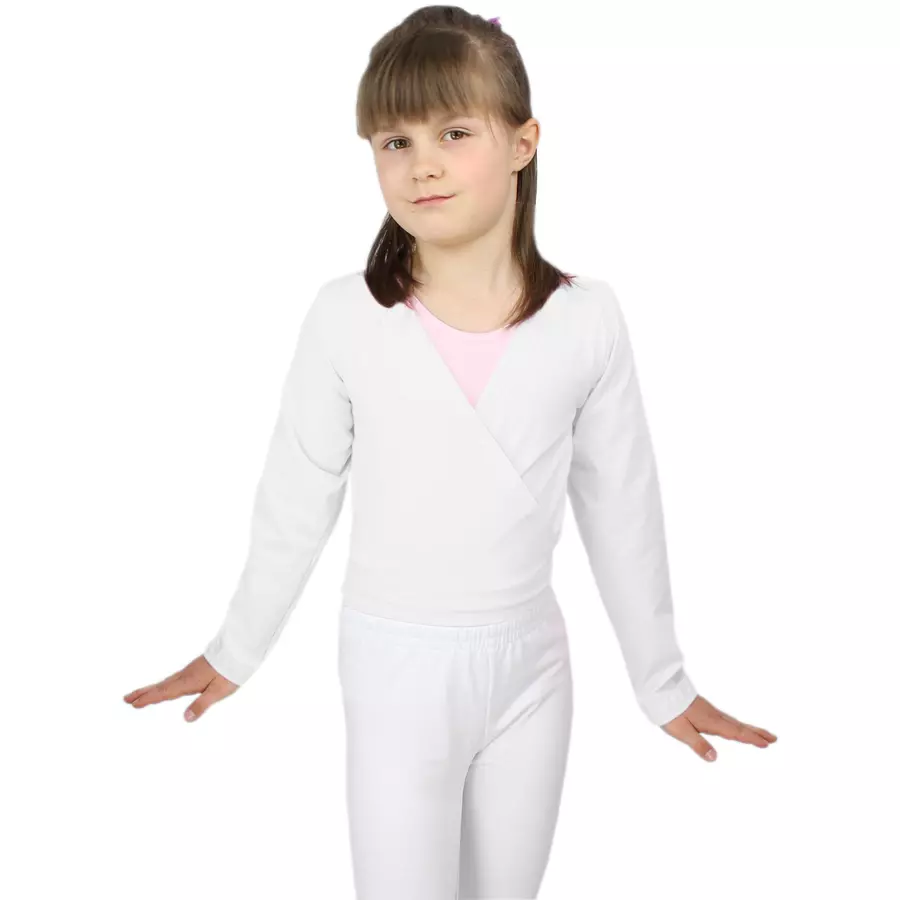 Aquarti Mädchen Ballett Bolero Langarm weiß