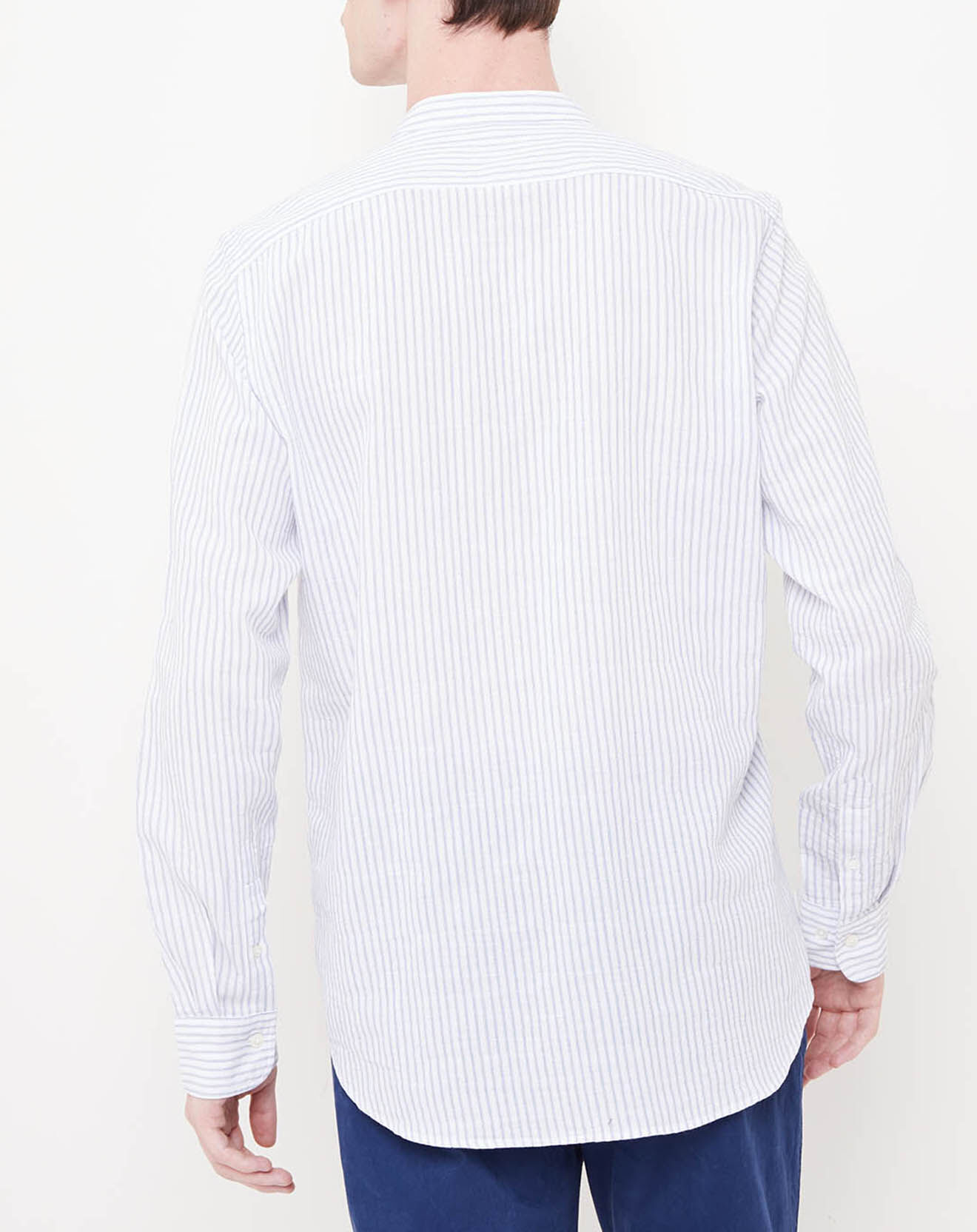 Hartford Chemise Slim Sunny à fines rayures bleu/blanc