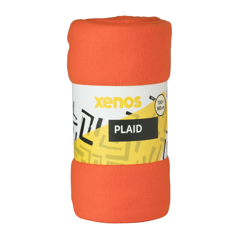 Fleece deken - oranje - 160x130 cm