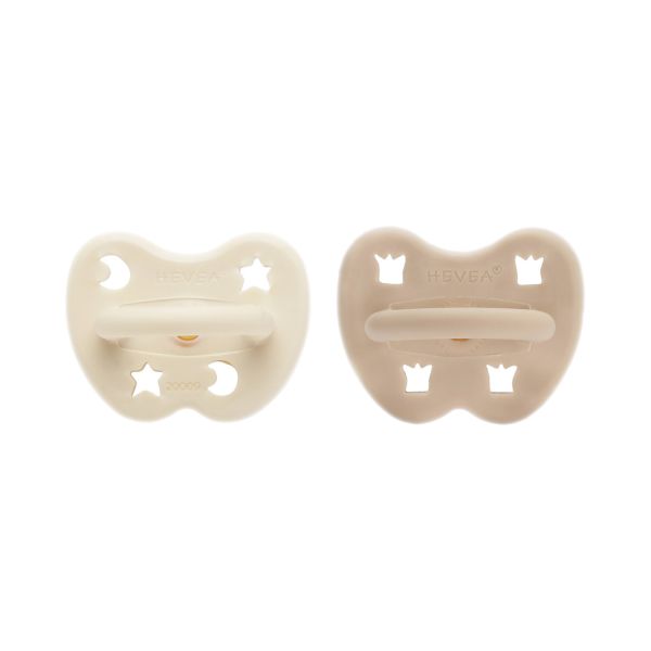 Hevea Orthodontische Fopspeen - 3-36 Mnd - 2 Stuks - Milky White / Sand