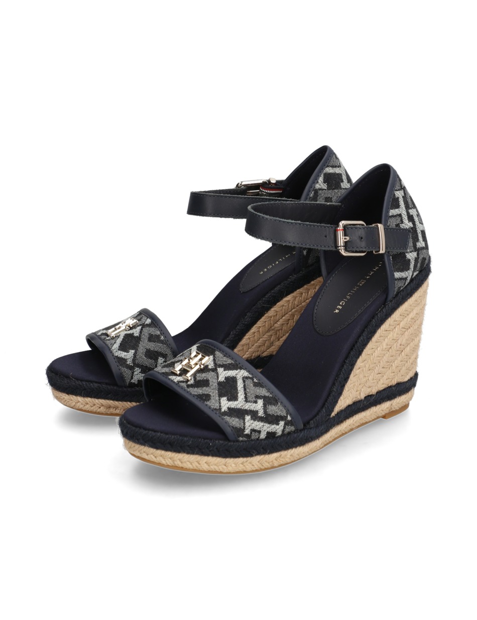 TH MONOGRAM DENIM WEDGE