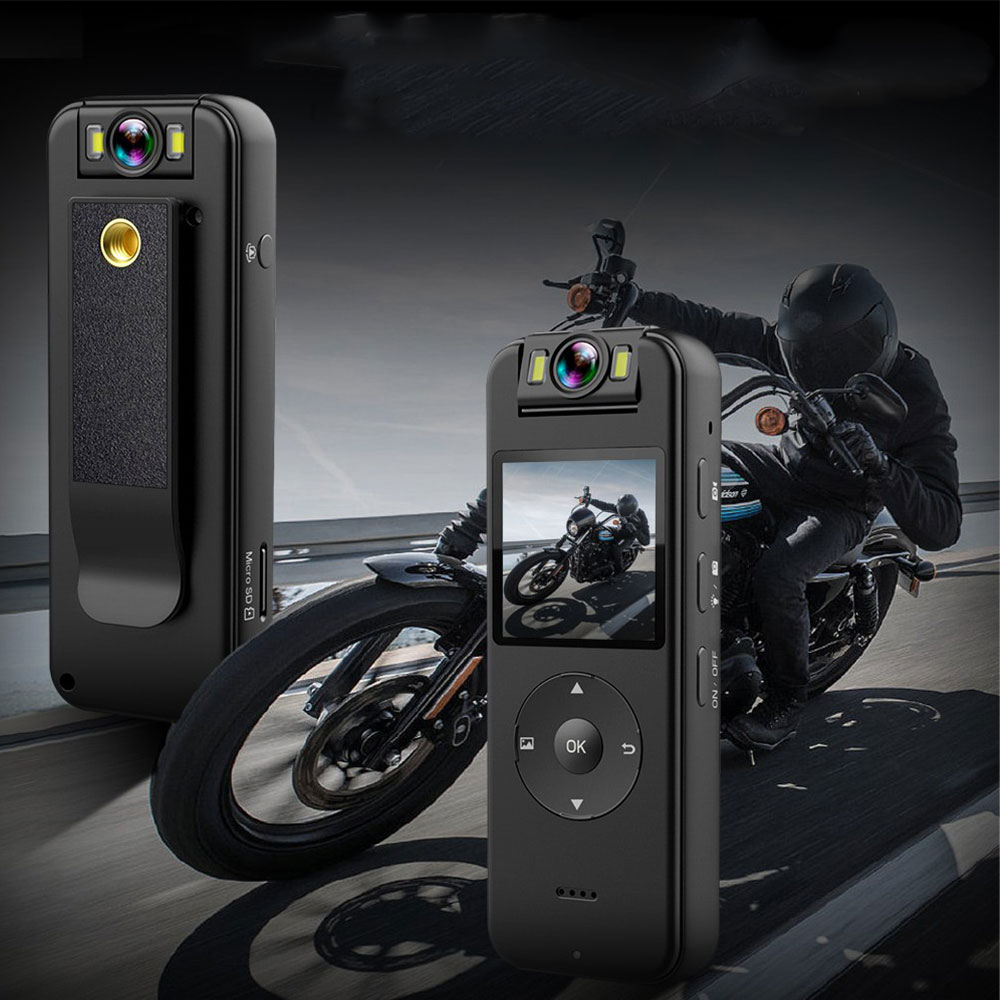 Mini 4K Outdoor Kamera mit Sprachaufzeichnung / MicroSD Slot / 180° Blickwinkel und Velo-Halterung (1400 mAh) - Schwarz