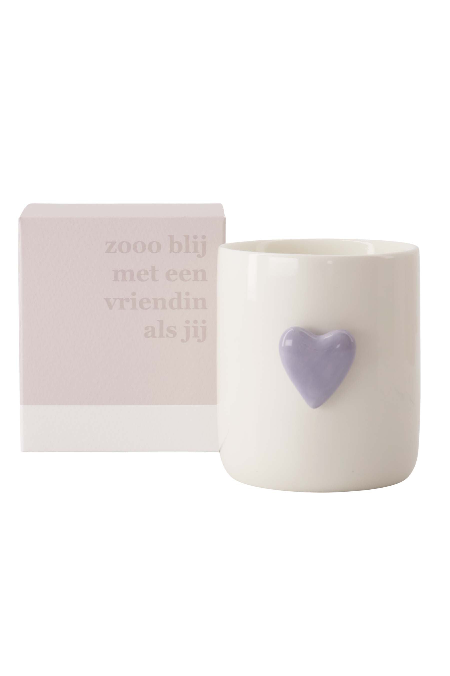 geurkaars keramiek hart in doosje zo blij met een vriendin als jij