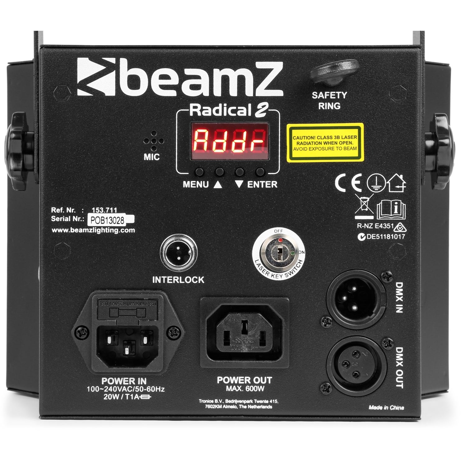 BeamZ RADICAL II LED derby met strobe en laser