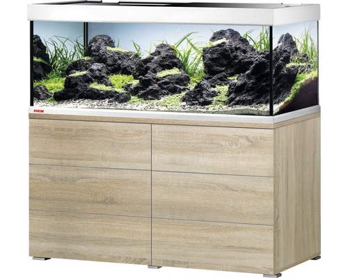 EHEIM proxima 325 classic aquariumcombinatie met LED-verlichting en eikenhouten kast