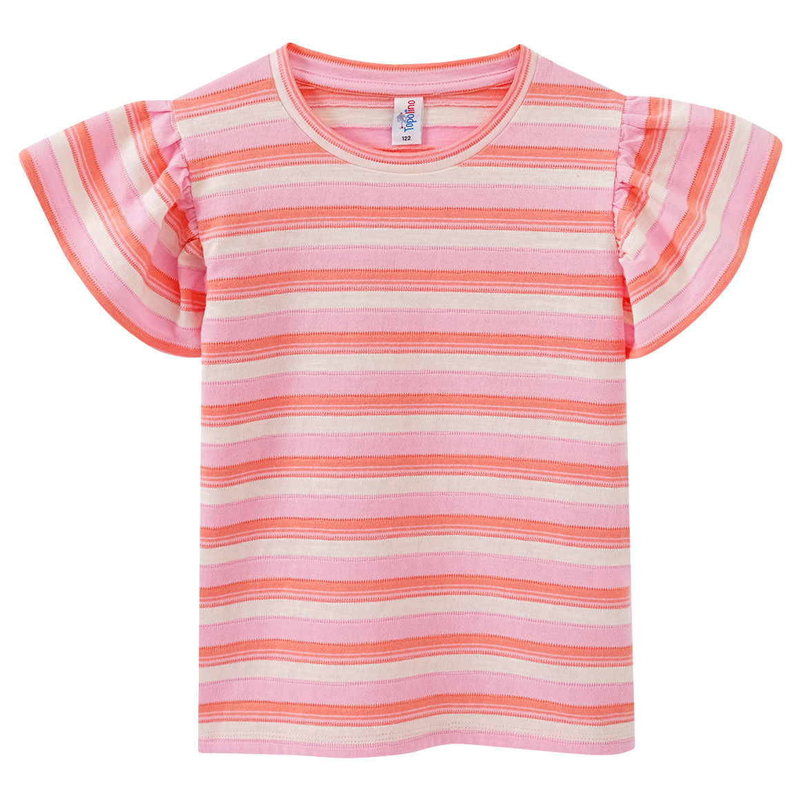 Topolino Mädchen T-Shirt im Ringel-Look hellorange / rosa / hellgelb