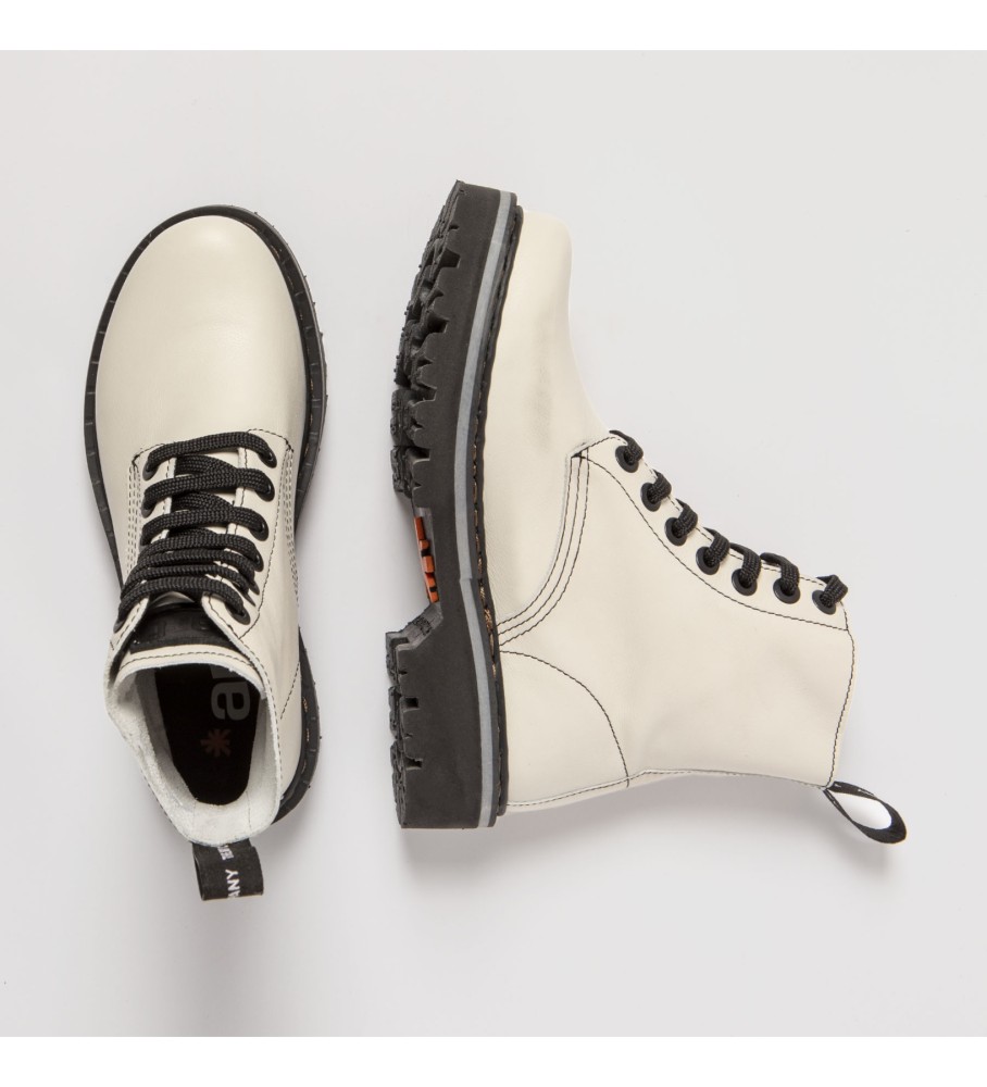Botas de tornozelo Art White em couro.