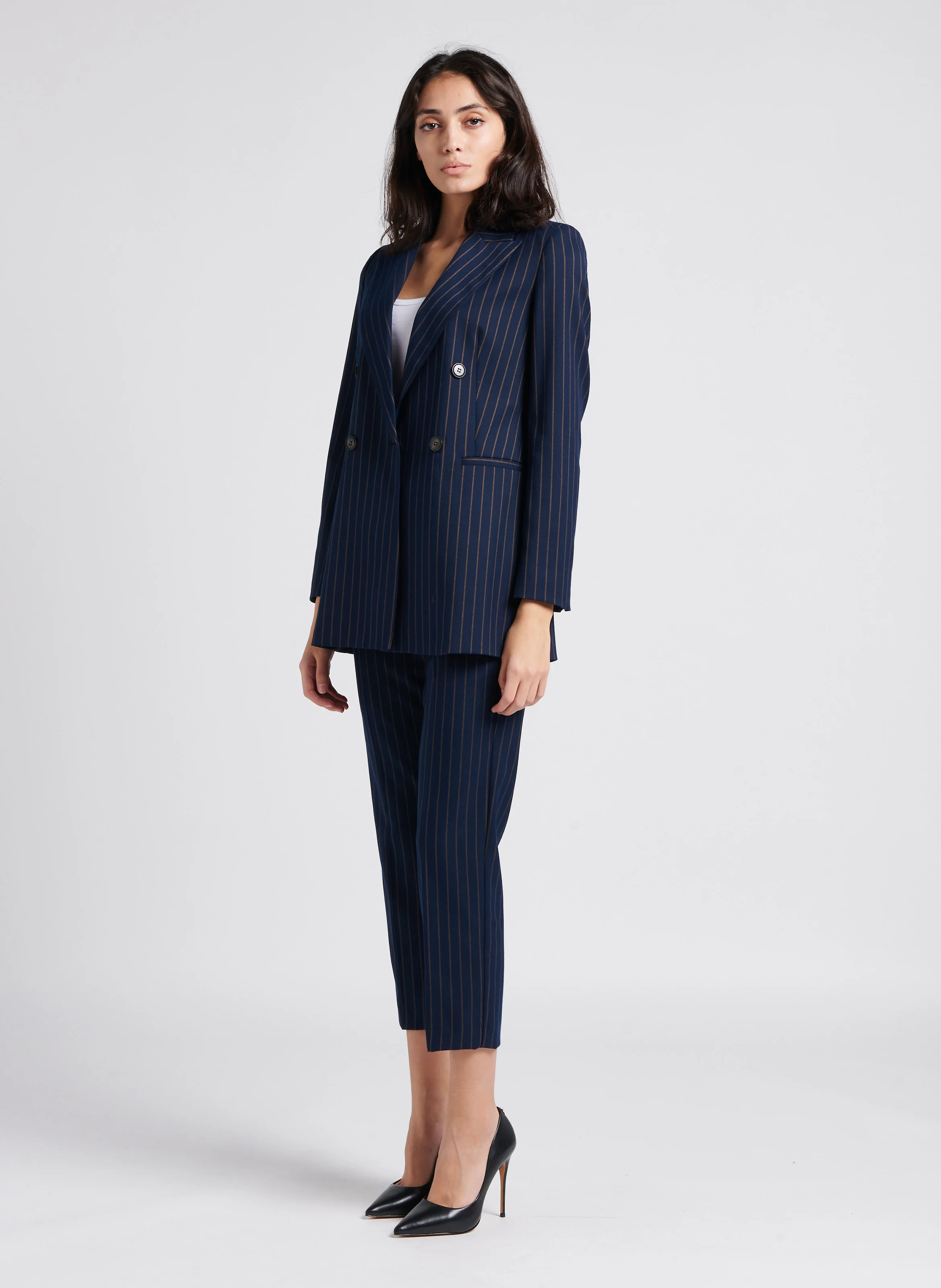 BRASILE - Pantalon carotte rayé en flanelle| Multicolore