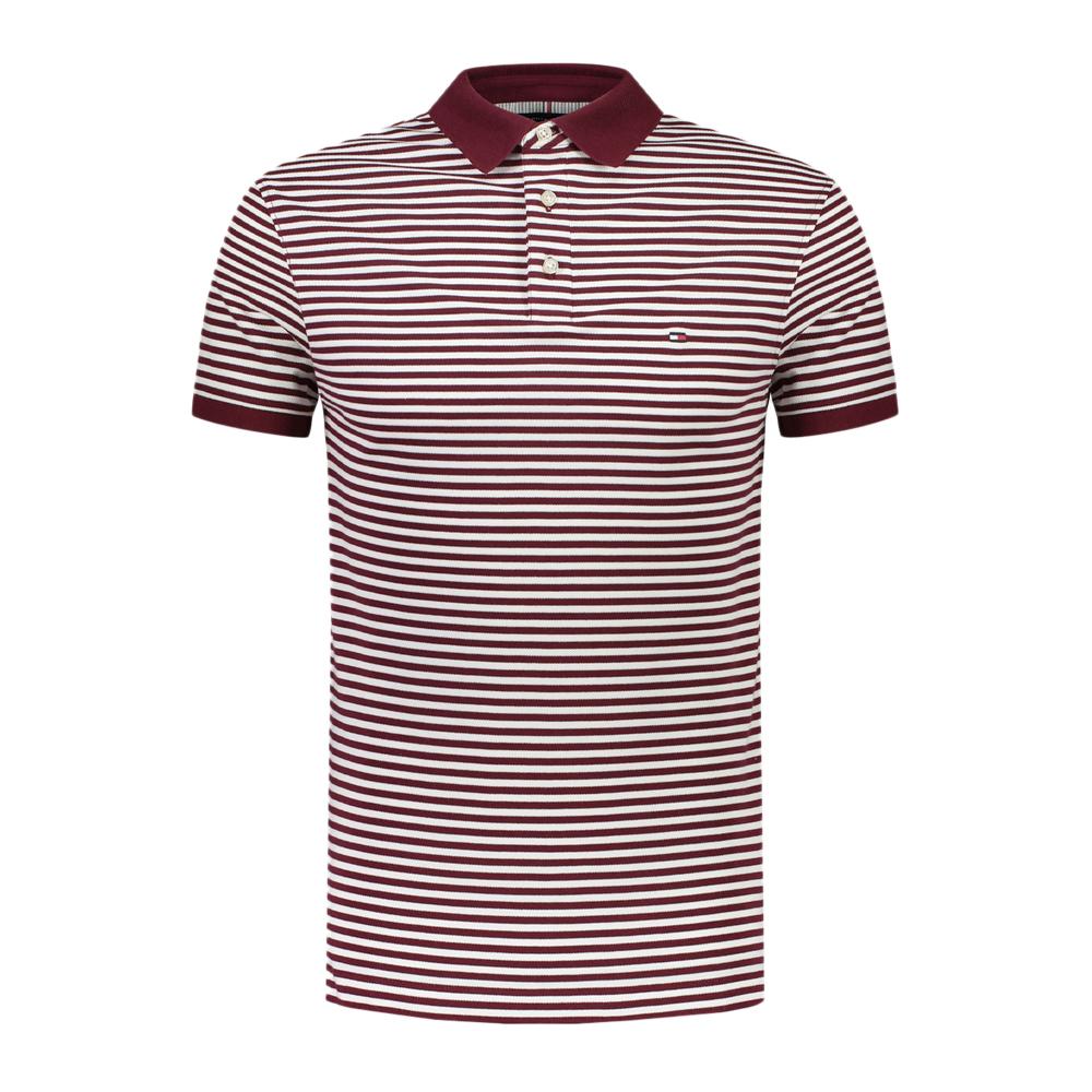Tommy Hilfiger Polo Blanc/Bordeaux Homme Tommy Hilfiger 1985