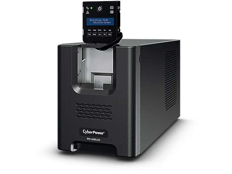 CyberPower Professional Series PR1000ELCD - UPS - AC 230 V - 900 Watt - 1000 VA - 12 At - RS-232, USB - output-stikforbindelser: 8