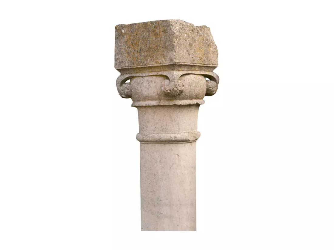 BISCOTTINI Colonne - Obélisque en Pierre Massif Finition Antique - Décorative - Jardin - Extérieur - Sculpture -Décoration de Jardin - 27x27x177cm