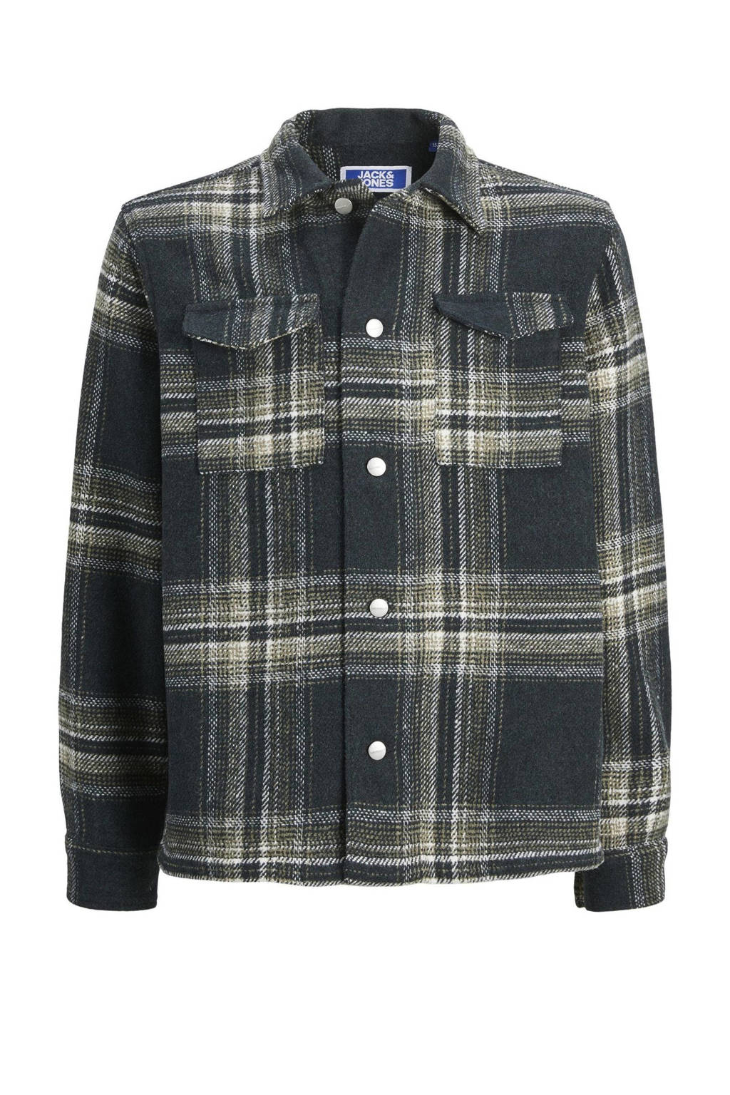 JACK & JONES geruit overhemd JORVESTERBRO donkerblauw/ecru