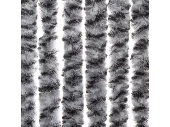 Rideau anti-mouches gris et noir et blanc 56x185 cm chenille