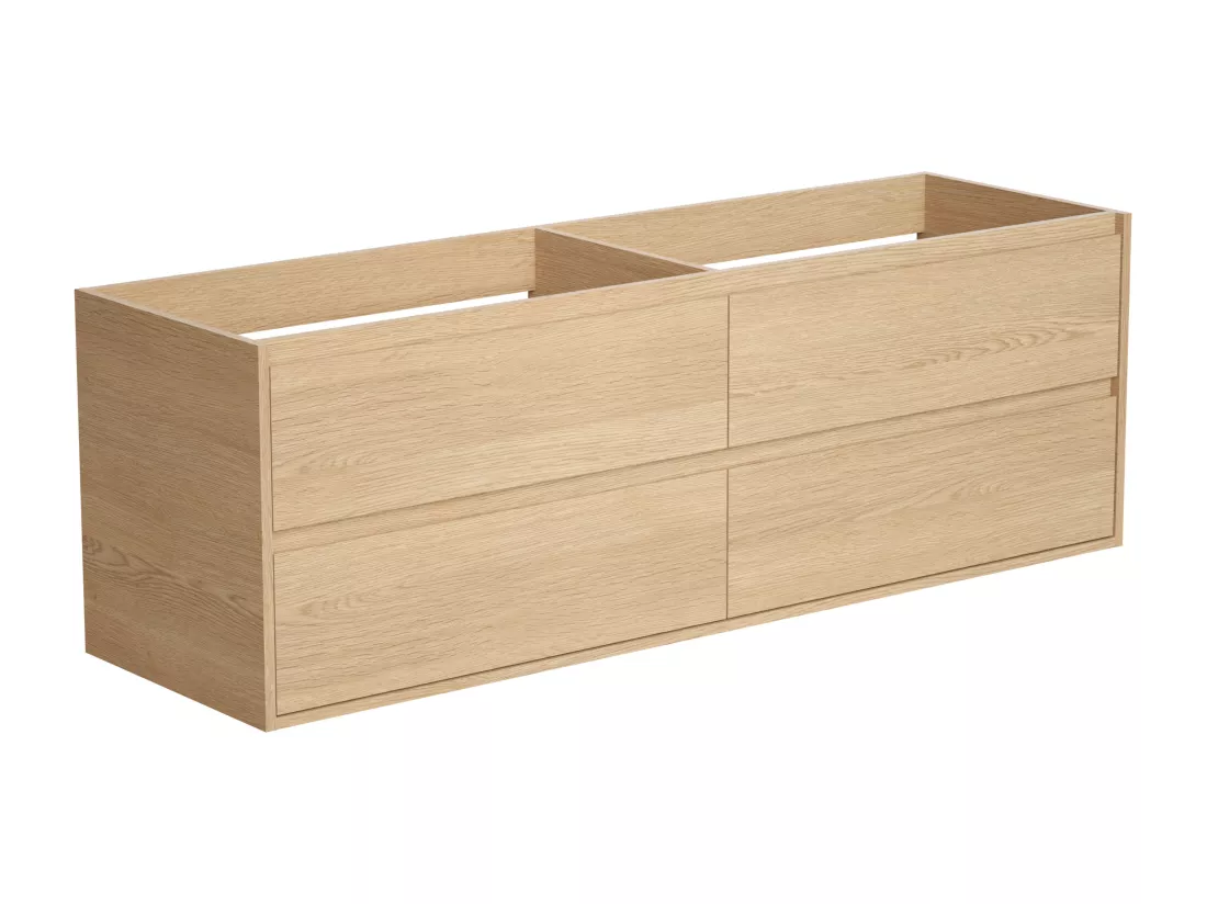 Meuble sous vasque suspendu - Placage chêne - 150 cm - MILIPAM