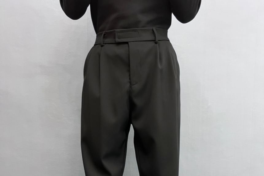 Loansk - Hoge taille effen cropped taps toelopende pantalon