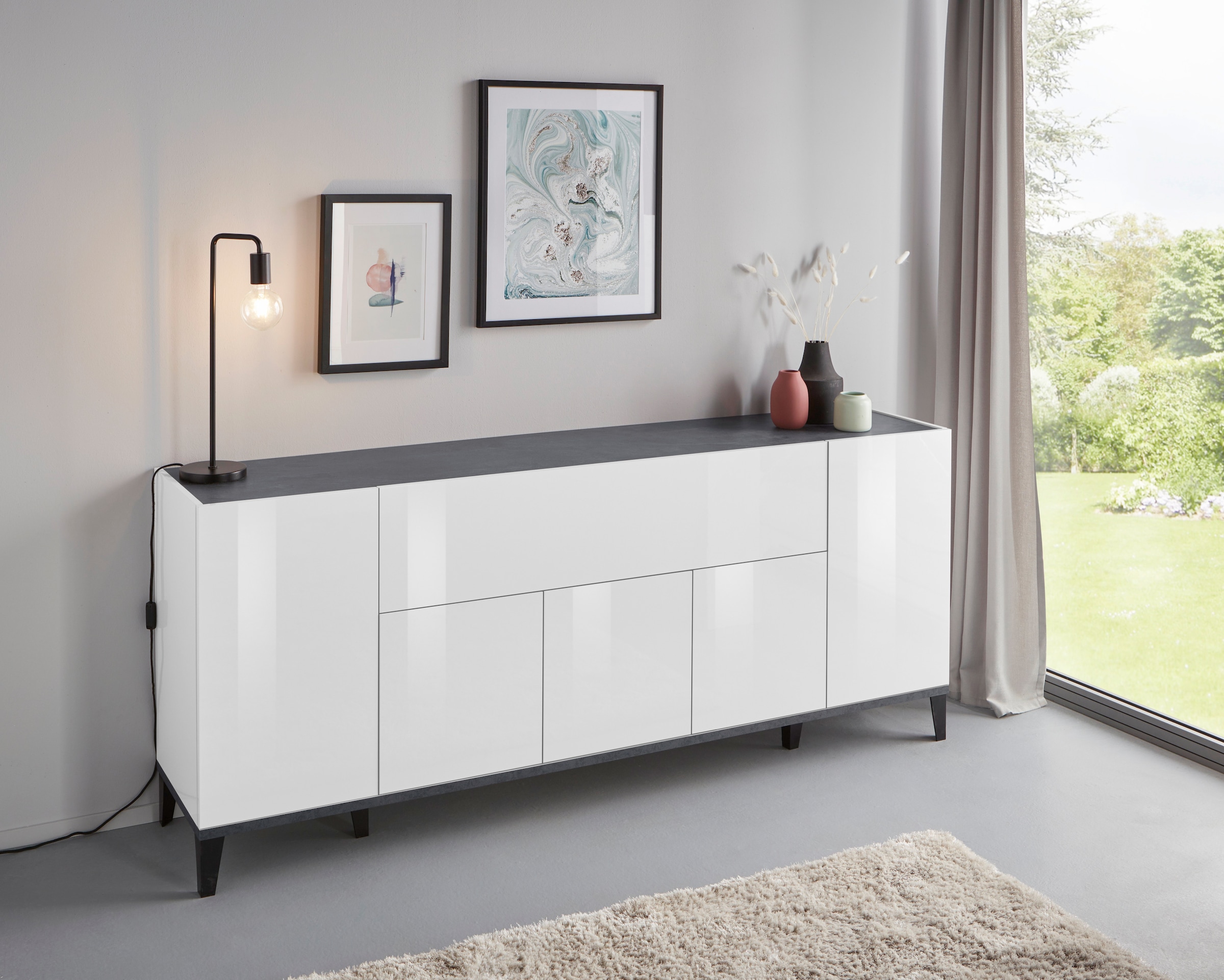 INOSIGN Sideboard »Sunrise« Kommode mit 5 Türen und 1 Klapptür, Breite 200 cm
