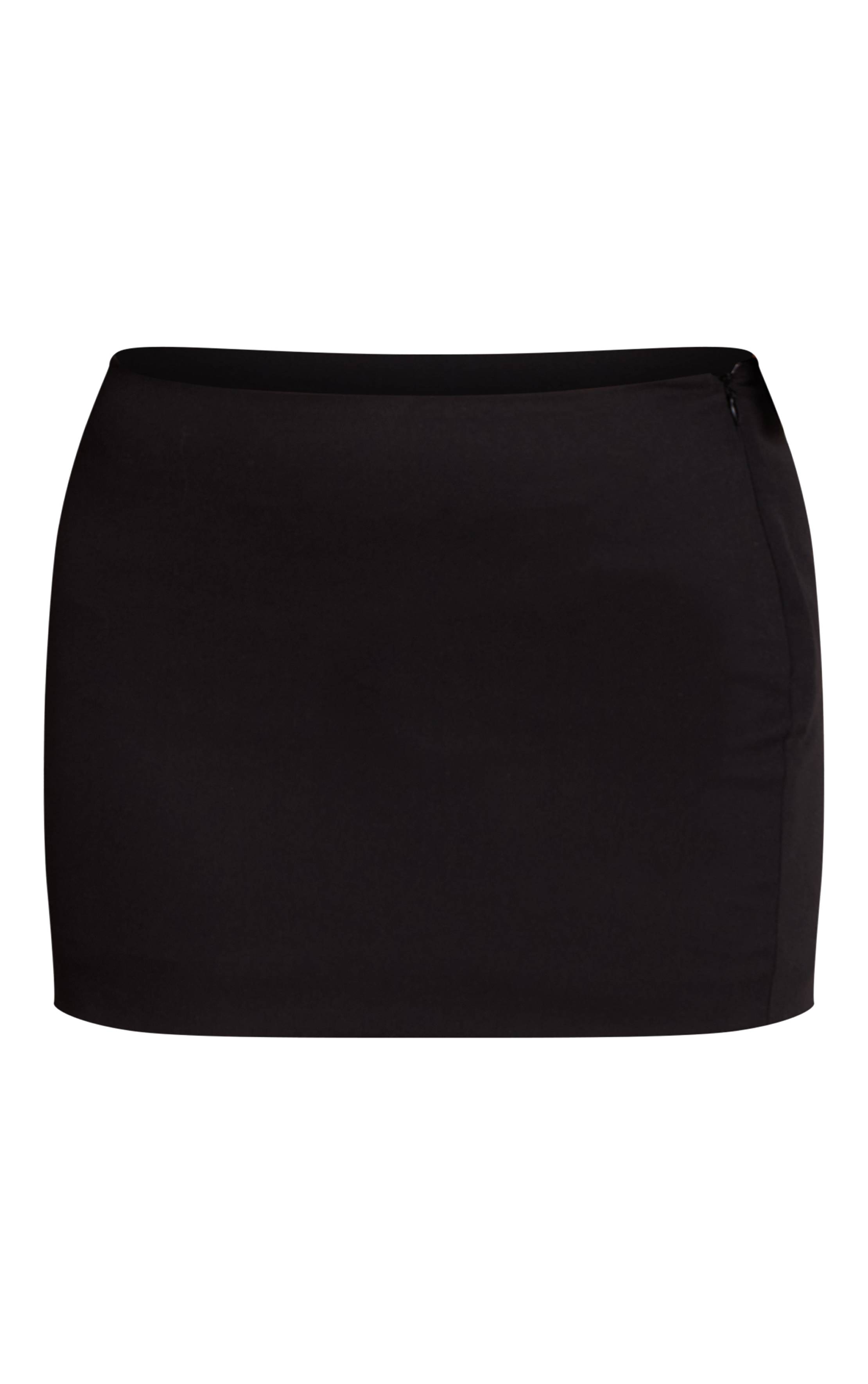 Noir Mini-jupe Ajustée En Sergé