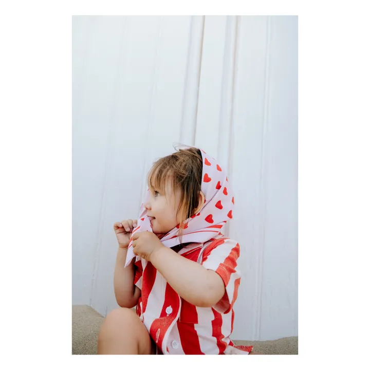 Holi & Love Foulard Brigitte Cœur Coton Bio | Rose pêche