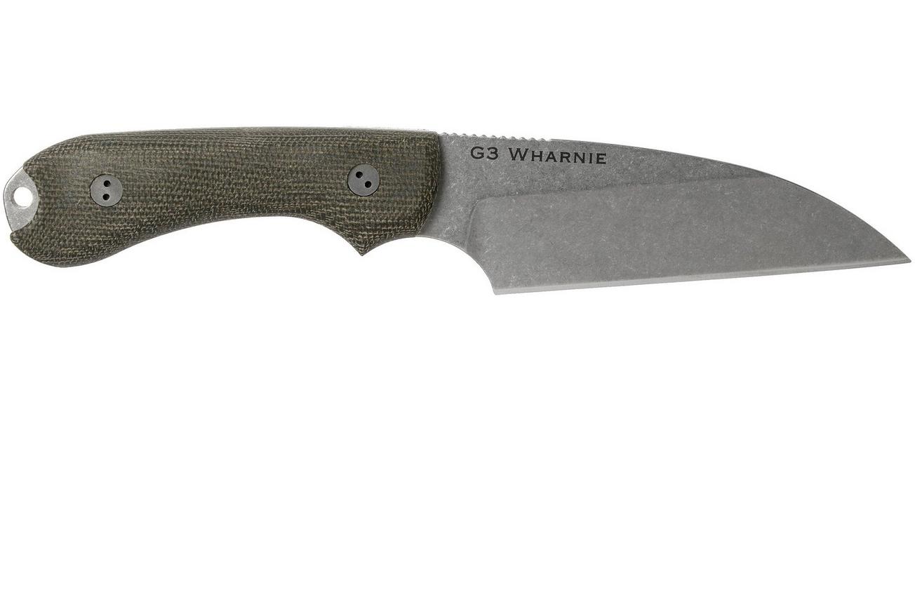 Bradford Guardian 3 Wharnie, 3D OD Green Micarta Guardian 3 M390, Sabre Stonewashed 3W-102