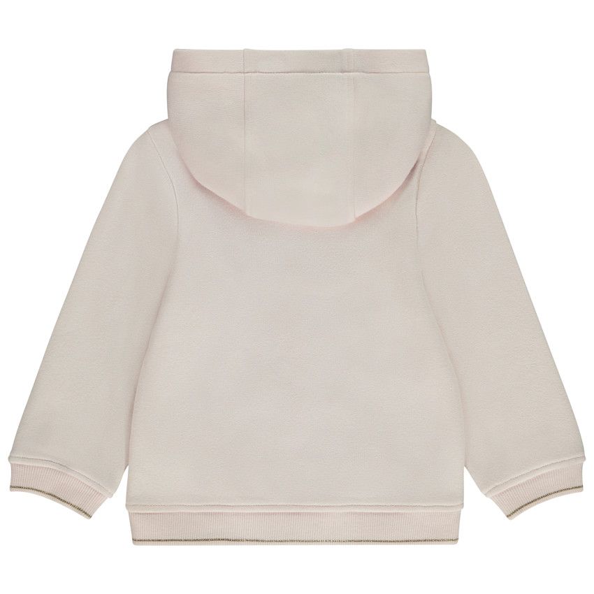 Gilet molleton avec patch bouclettes pour bébé fille - Rose