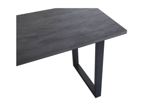 Table à manger haute EDWAR longueur 180cm en décor brun foncé, idéal pour une salle à manger conviviale