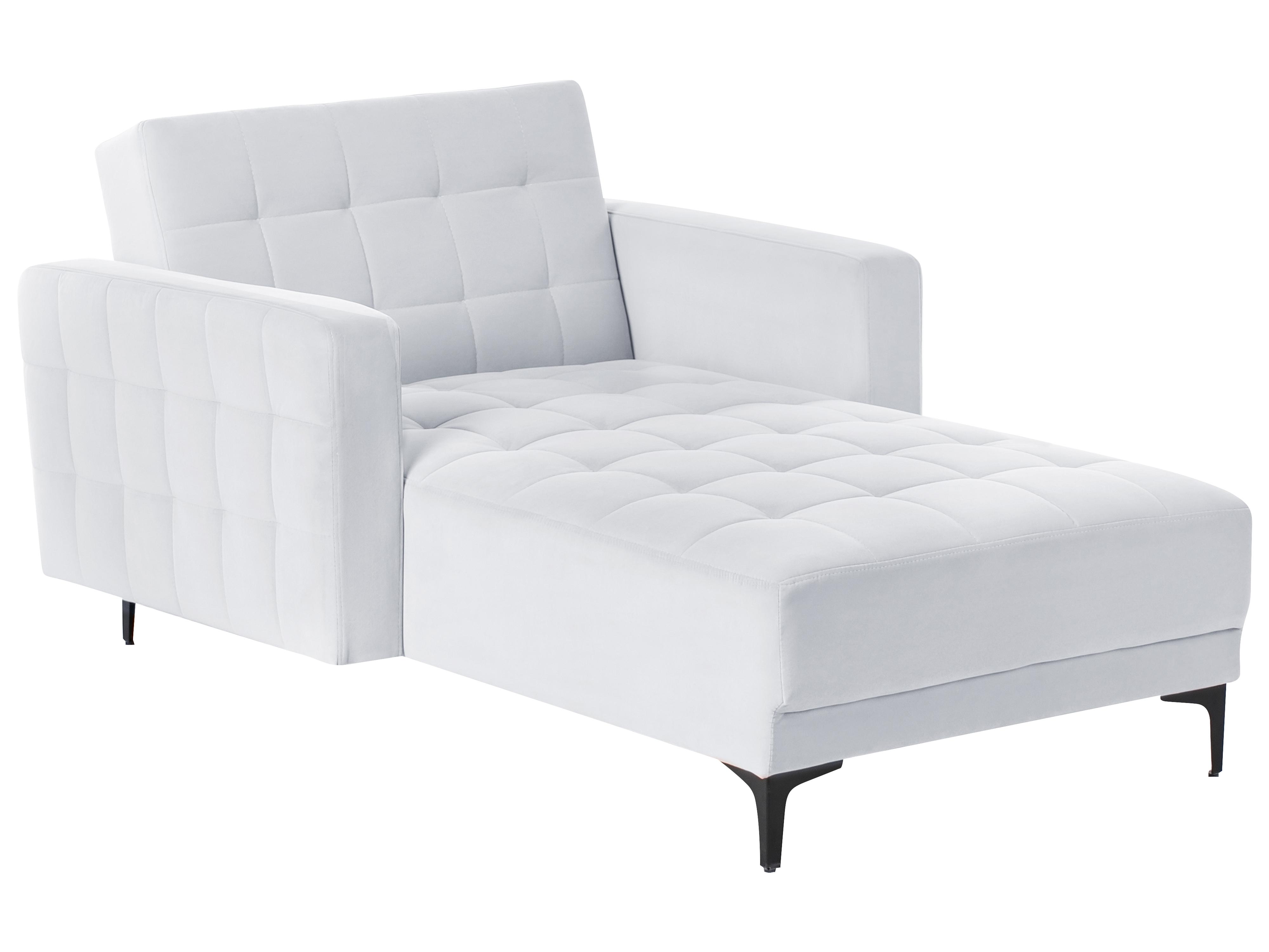 Chaise longue ABERDEEN Fluweel Lichtgrijs