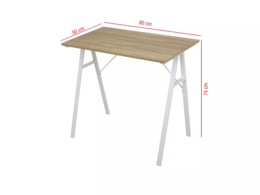 Table d'ordinateur Bureau de jeu Gaming Moderne en Acier Bois beige