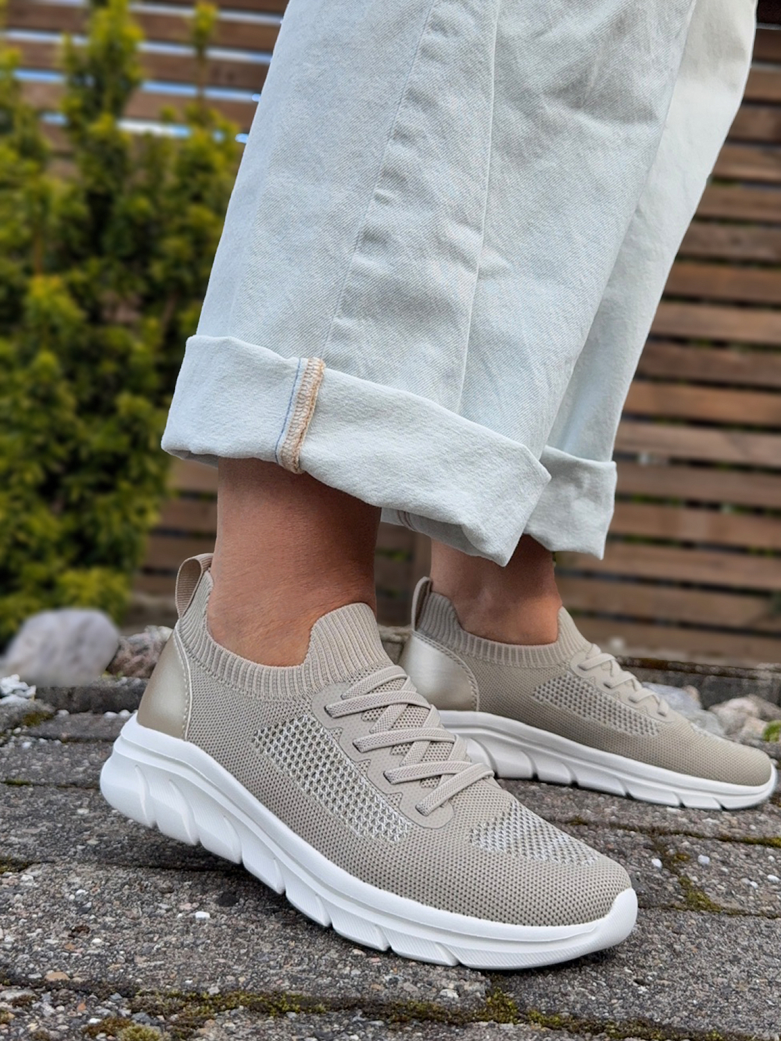 Rugged Gear Sock Shoes Champagne