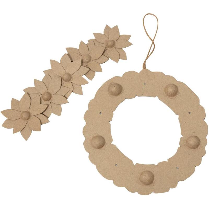 Couronne de fleurs 2x29x29cm - Kraft