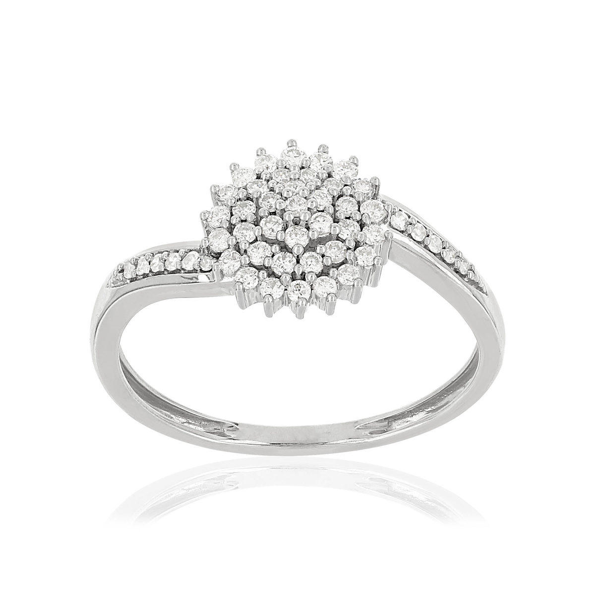 Bague or 375 blanc diamants