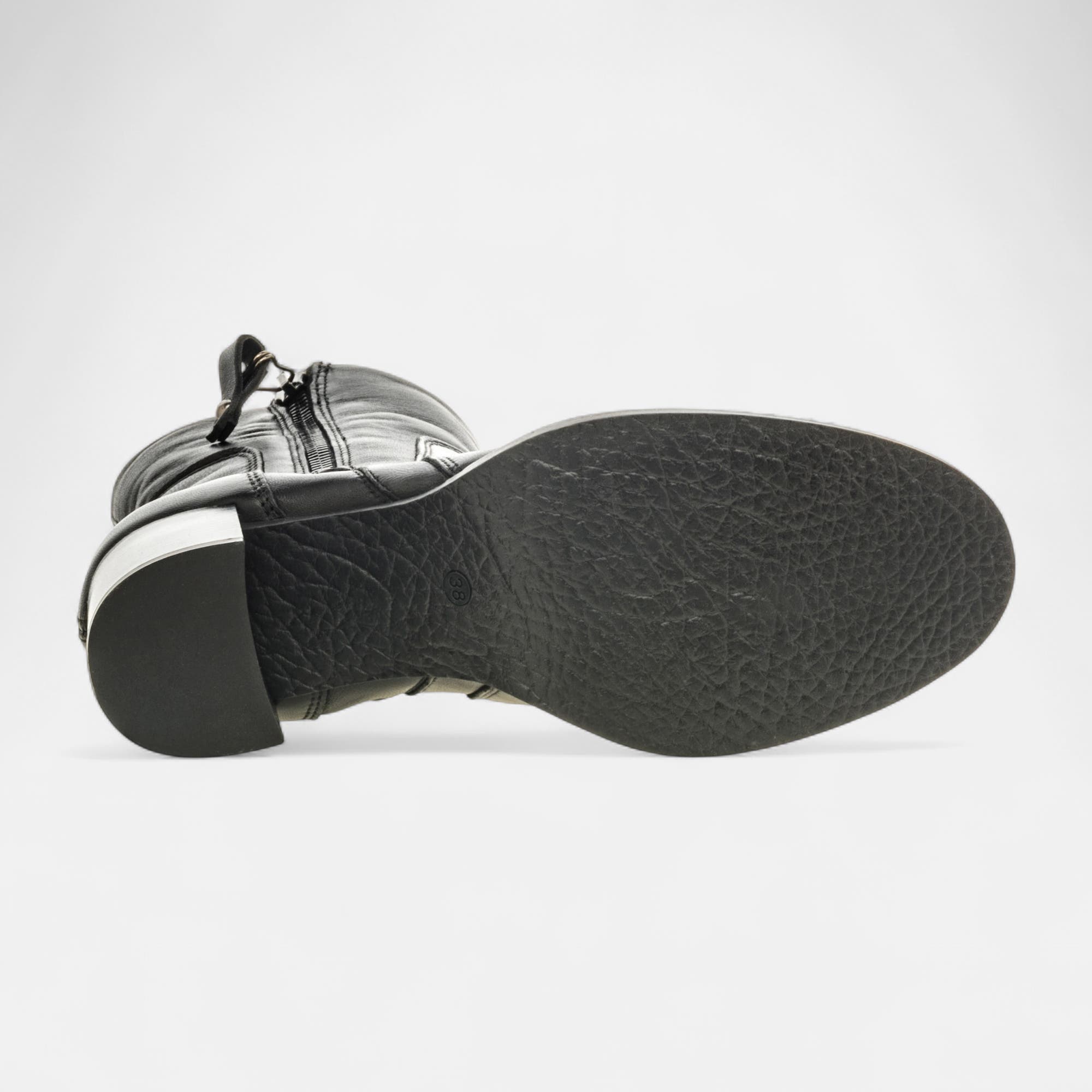 Bottines à talon Femme en cuir noir