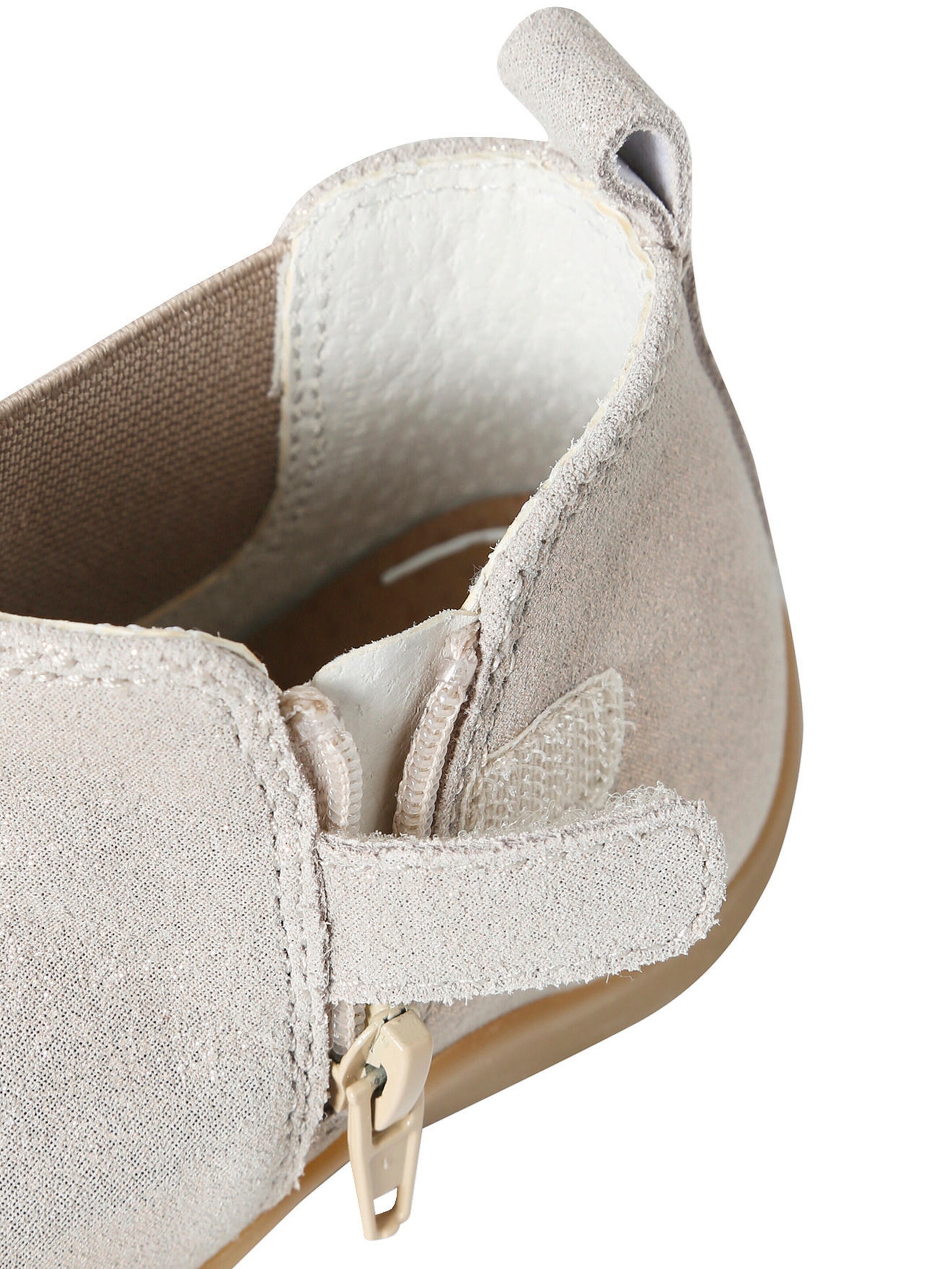 Vertbaudet Baby Leder-Boots mit Reißverschluss und Glitzereffekt gold