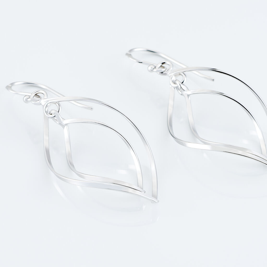 Boucles D'oreilles Pendantes Charlyn Argent Blanc