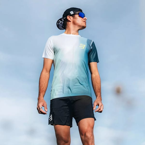 T-shirt running COMPRESSPORT PERFORMANCE SS TSHIRT M NIAGARA BLUE