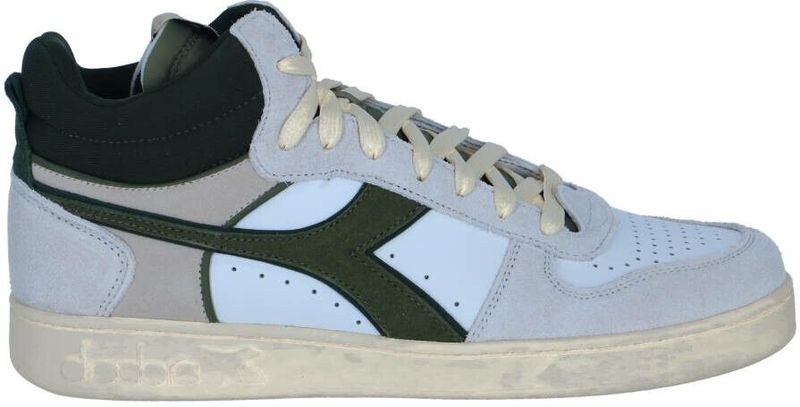 Diadora Magic Basket Demi Cut Sneakers van suède, uniseks, voor volwassenen, Wit, 45.5 EU