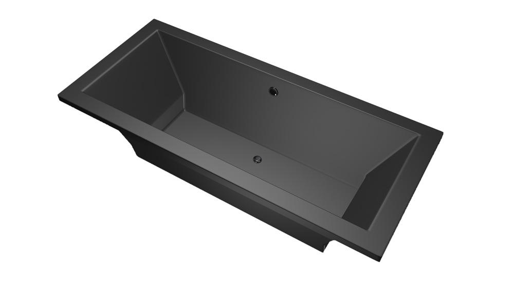 Xenz Society ligbad 175x80x50cm ebony mat zwart