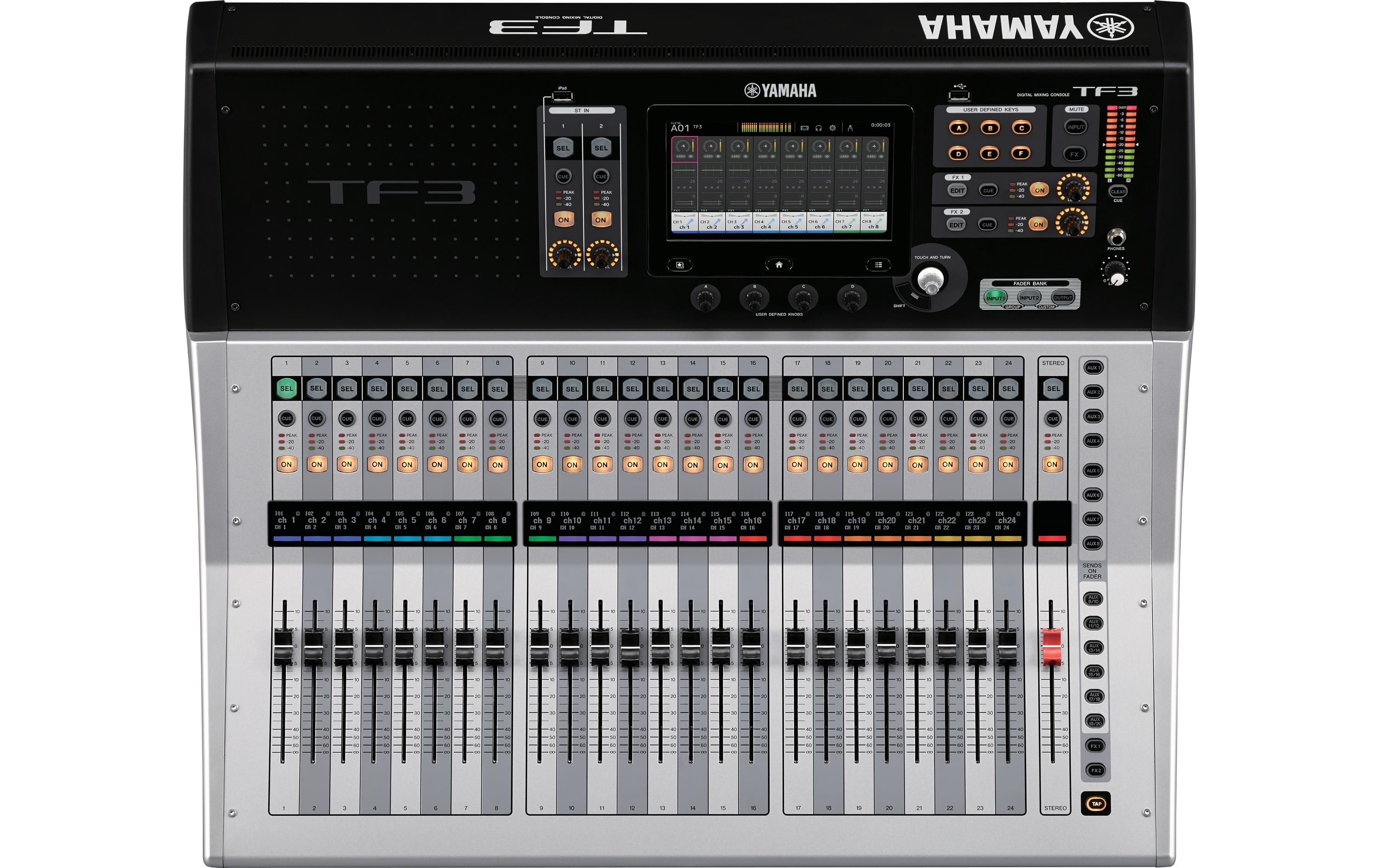 Mischpult TF3 - 48-Kanal, digital<br>Vielseitiger Digitalmixer mit TouchFlow-Operation, WLAN-Fernsteuerung und optionaler Dante-Audio-Netzwerk-Unterstützung
