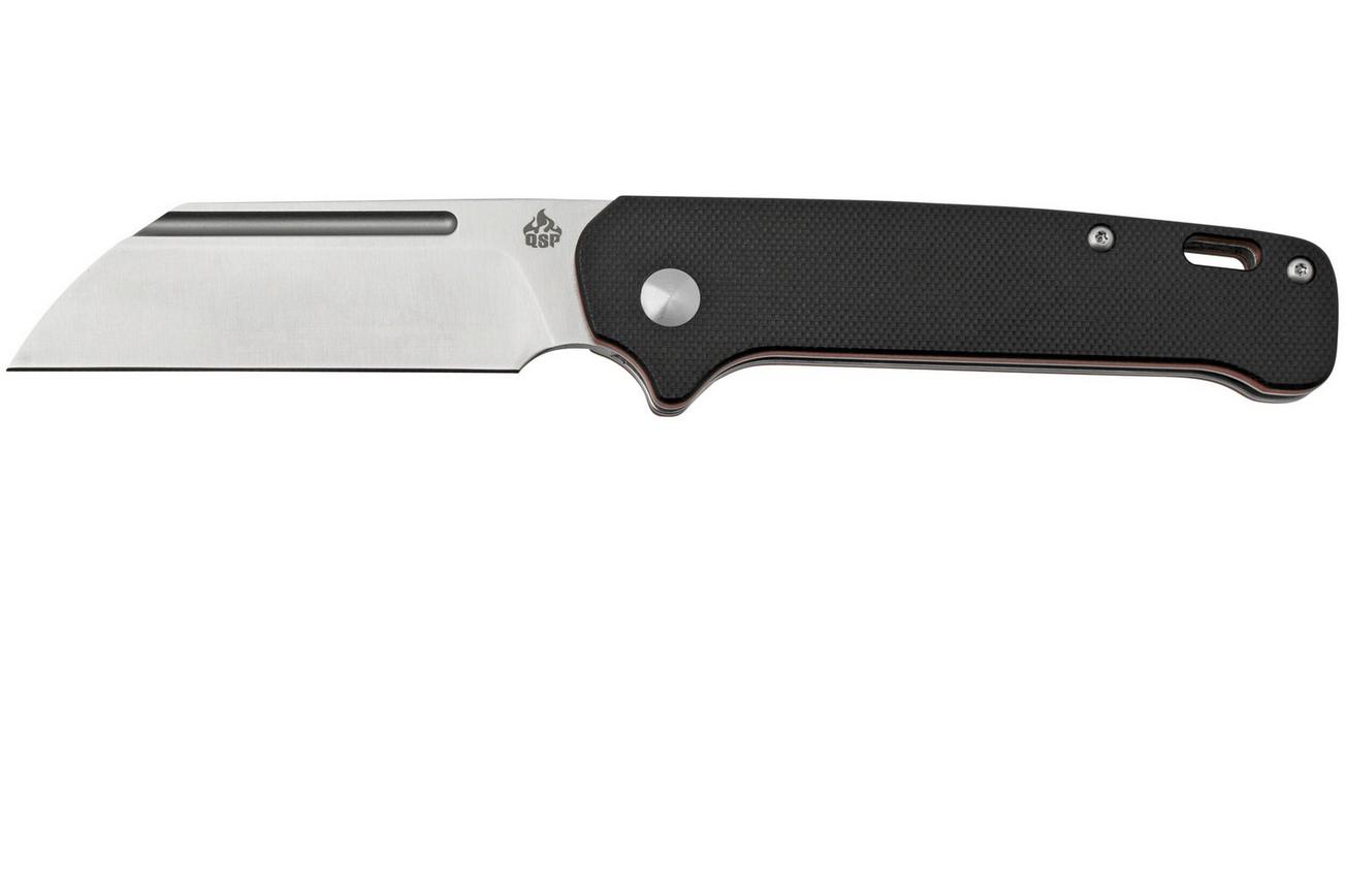 QSP Knife Penguin QS130SJ-B, 14C28N Satin, G10 Red Liner Black, slipjoint zakmes